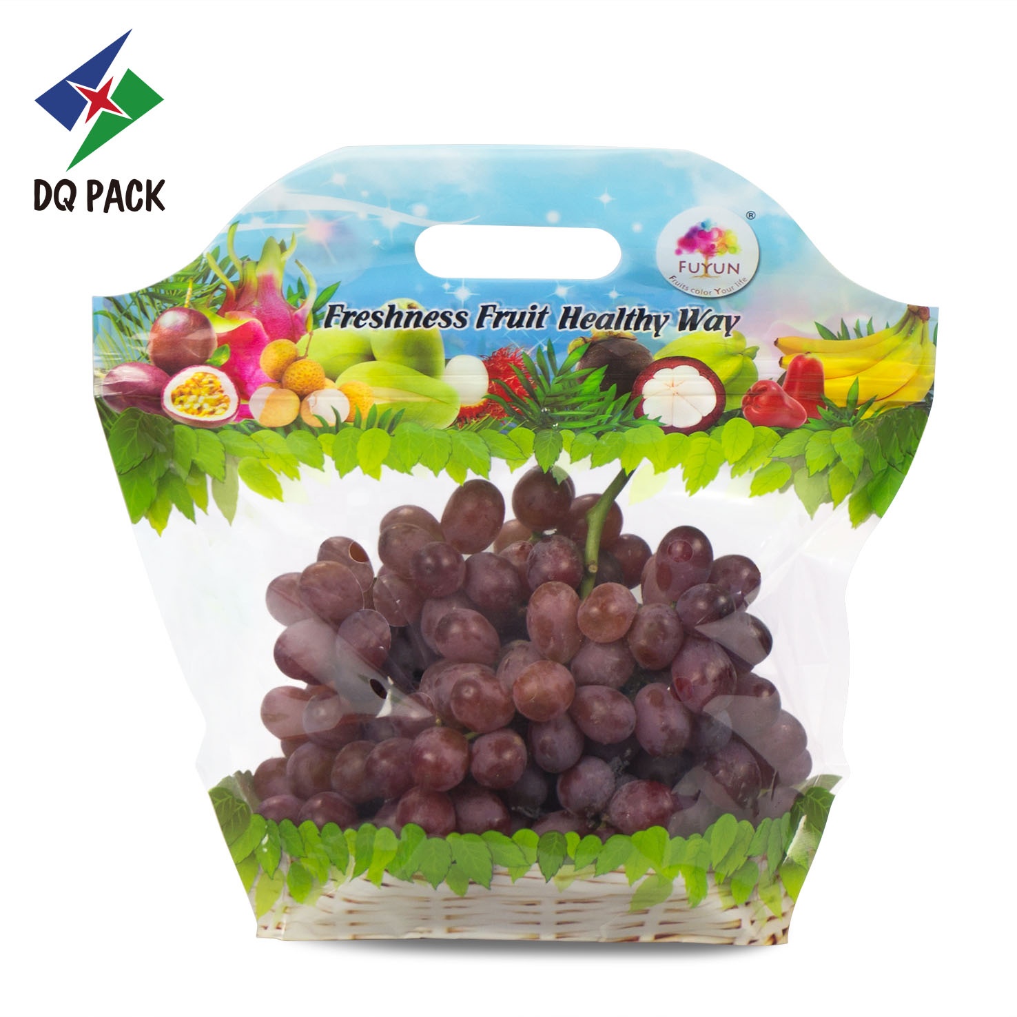 Grape package grape packaging pouch fruit packaging bag with zipper food pouch fruit vent bag