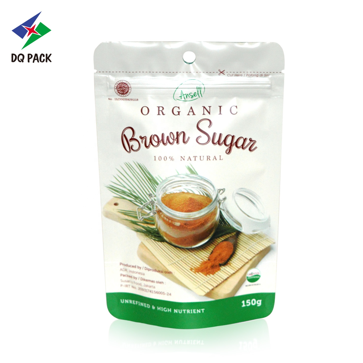 DQ PACK Manufactures Sell Stand Up Pouch PE/PP Food Packaging Bag With Tear Notch
