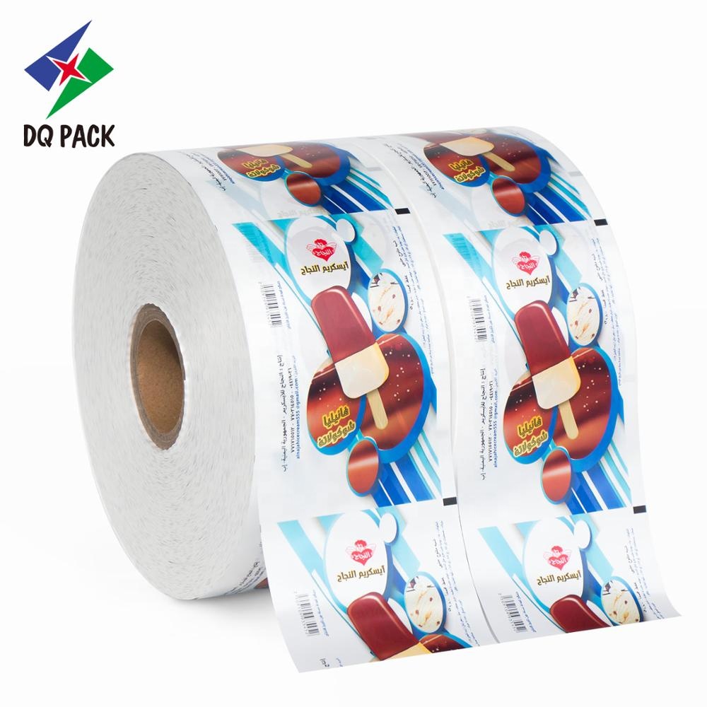 Custom Ice Cream Film Packaging Plastic Roll Stock for Food Snack Packaging plastic pouch Ice Bar Ice Lolly Film
