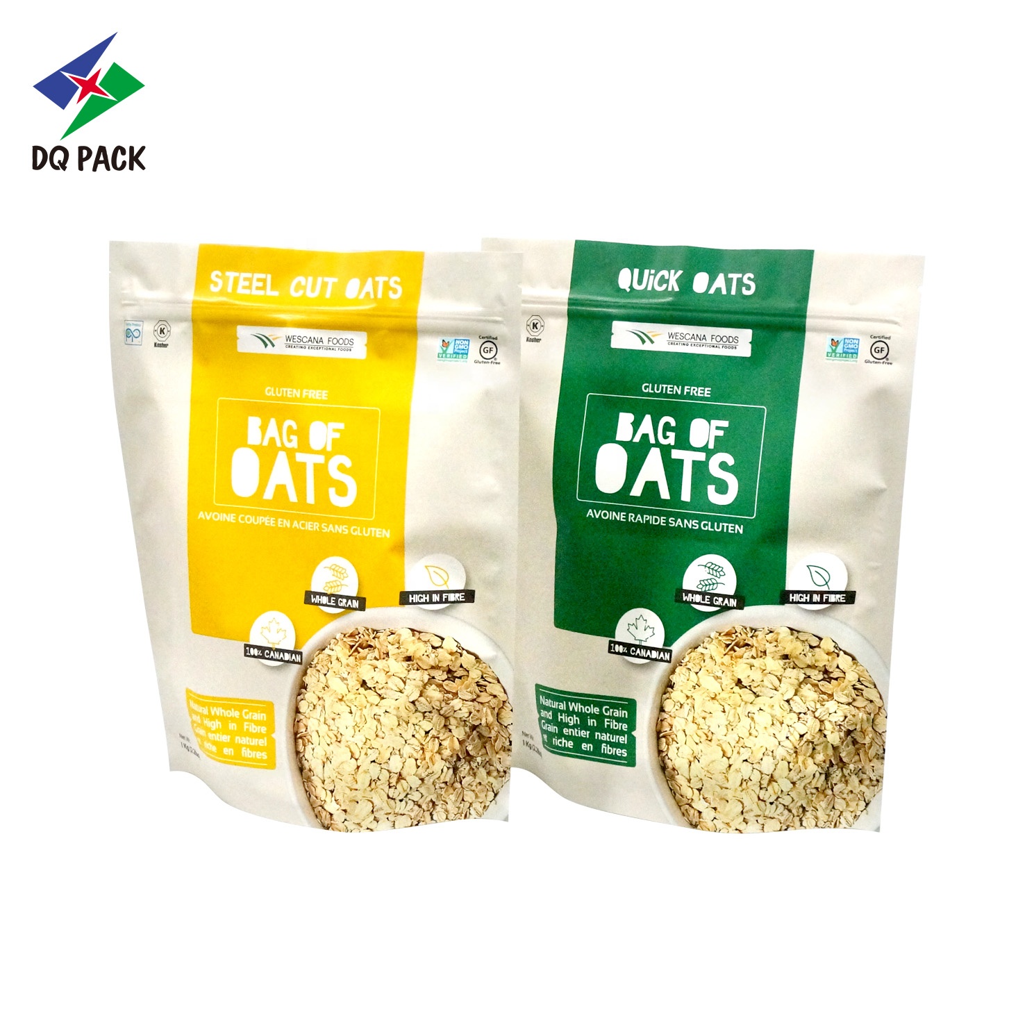 DQ PACK Matte Effect Printing  Plastic Aluminum Foil Bag  Food Packaging Wheat Rice Bags