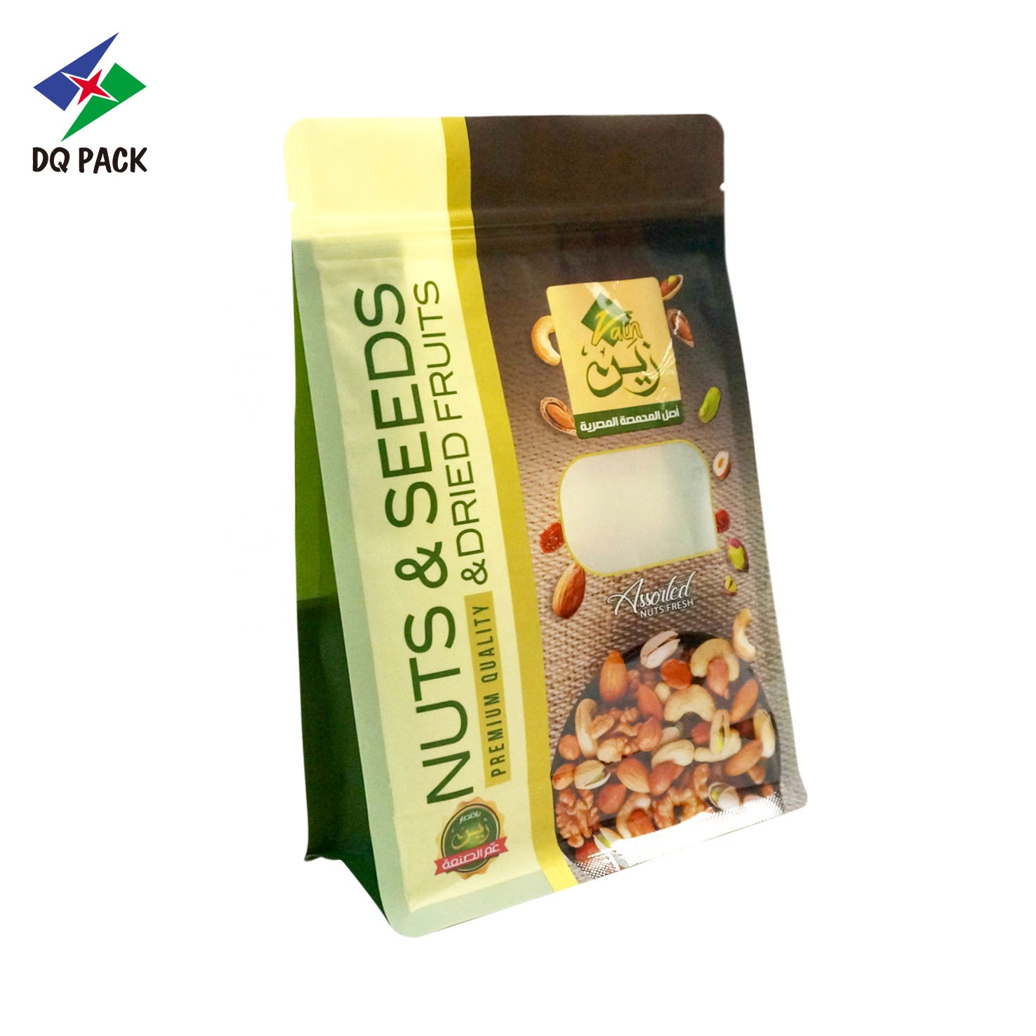 DQ PACK Custom Printed Stand up Pouch Packaging Bag with Zipper For Nut Snack