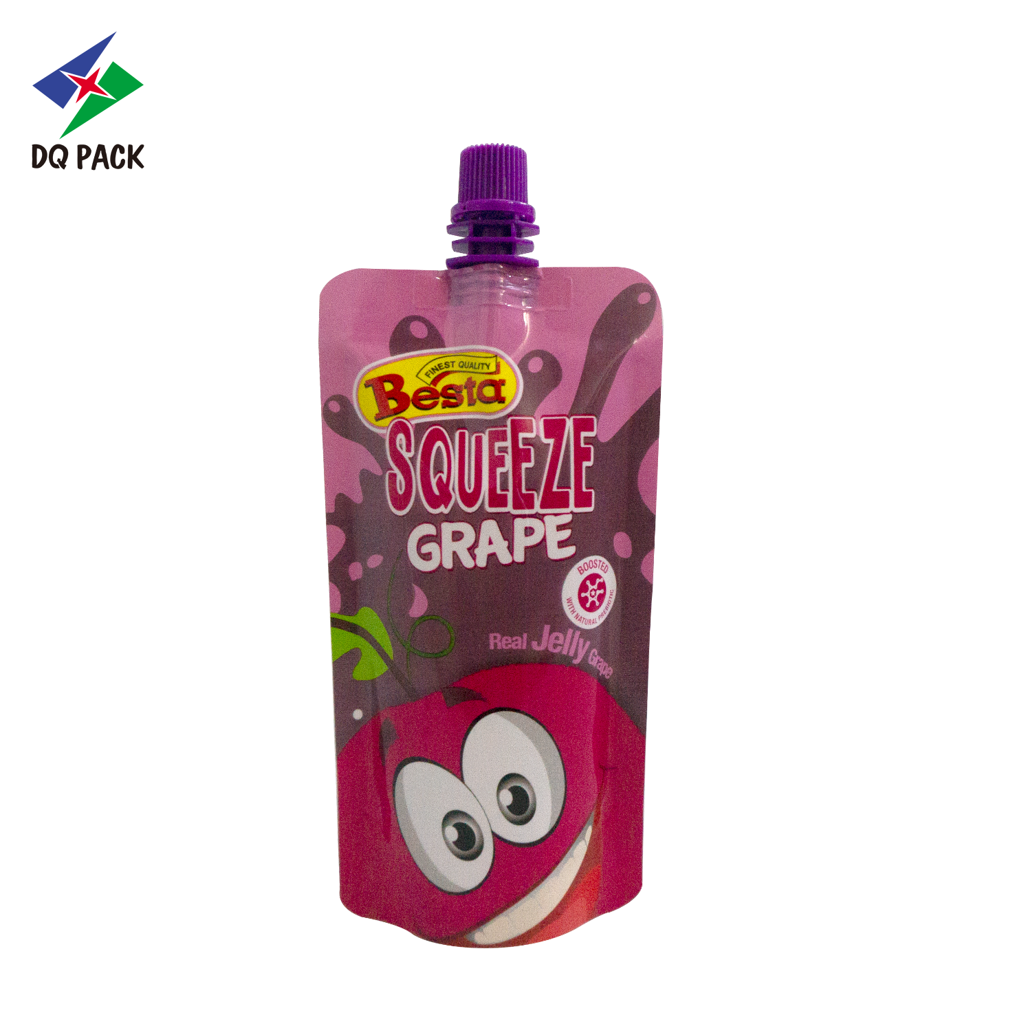 DQ PACK Flexible packaging custom plastic stand up pouch with spout for juice liquid