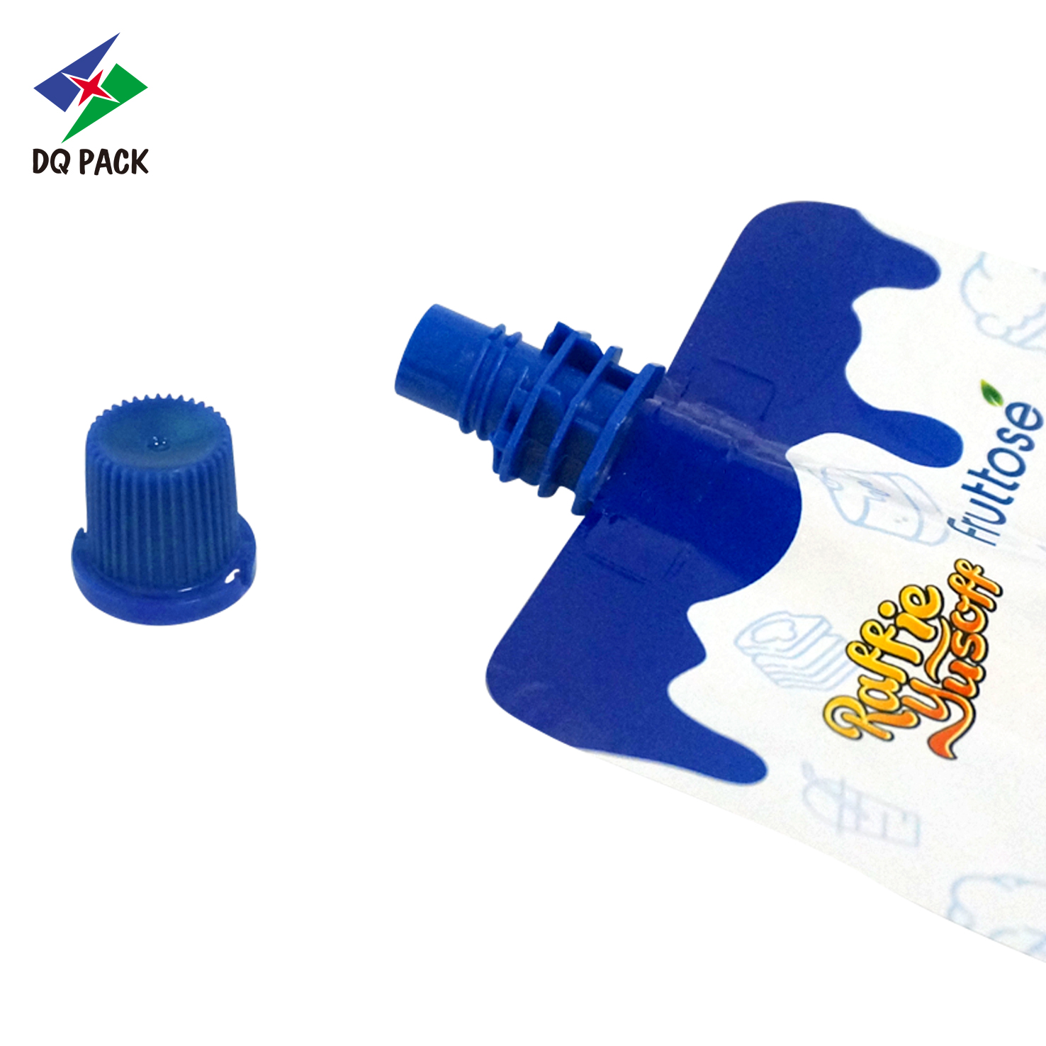 Barrier PE AL NY Plastic Printed Stand Up Spout Packaging Pouch Bag for Drink Juice Beverage Yogurt Automatic Food Packing