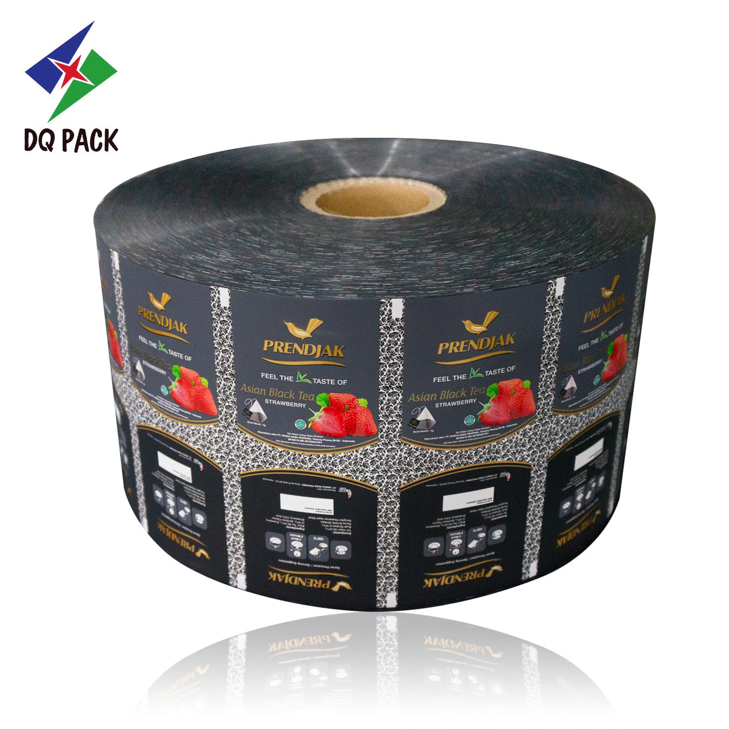 Plastic PE PET AL Laminated Custom Print Roll Film Packaging Pouch Mylar Bag for Tea Food Snack Automatic Packing