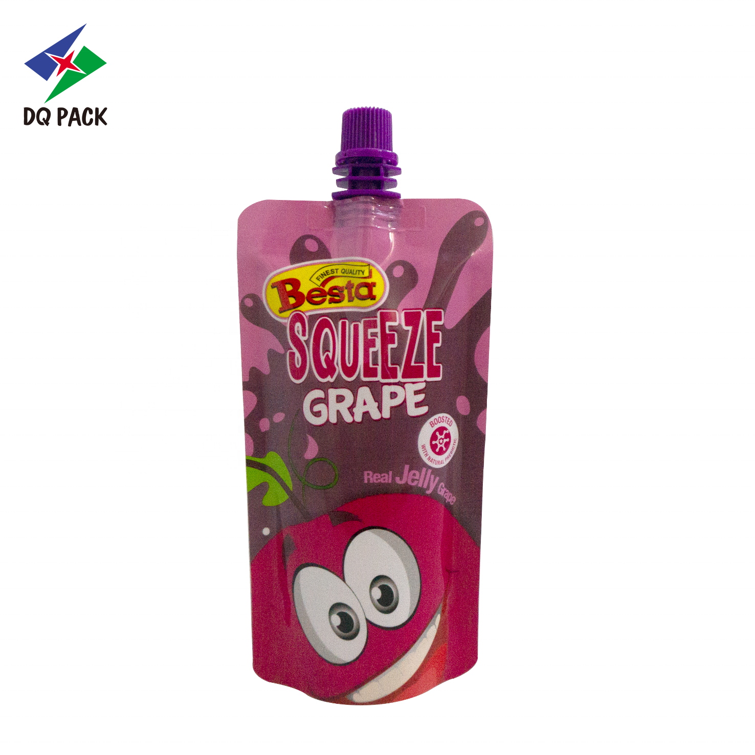 DQ PACK Custom Logo Drink bag Plastic Squeeze Pouch Juice Yogurt Stand Up Spout Bag