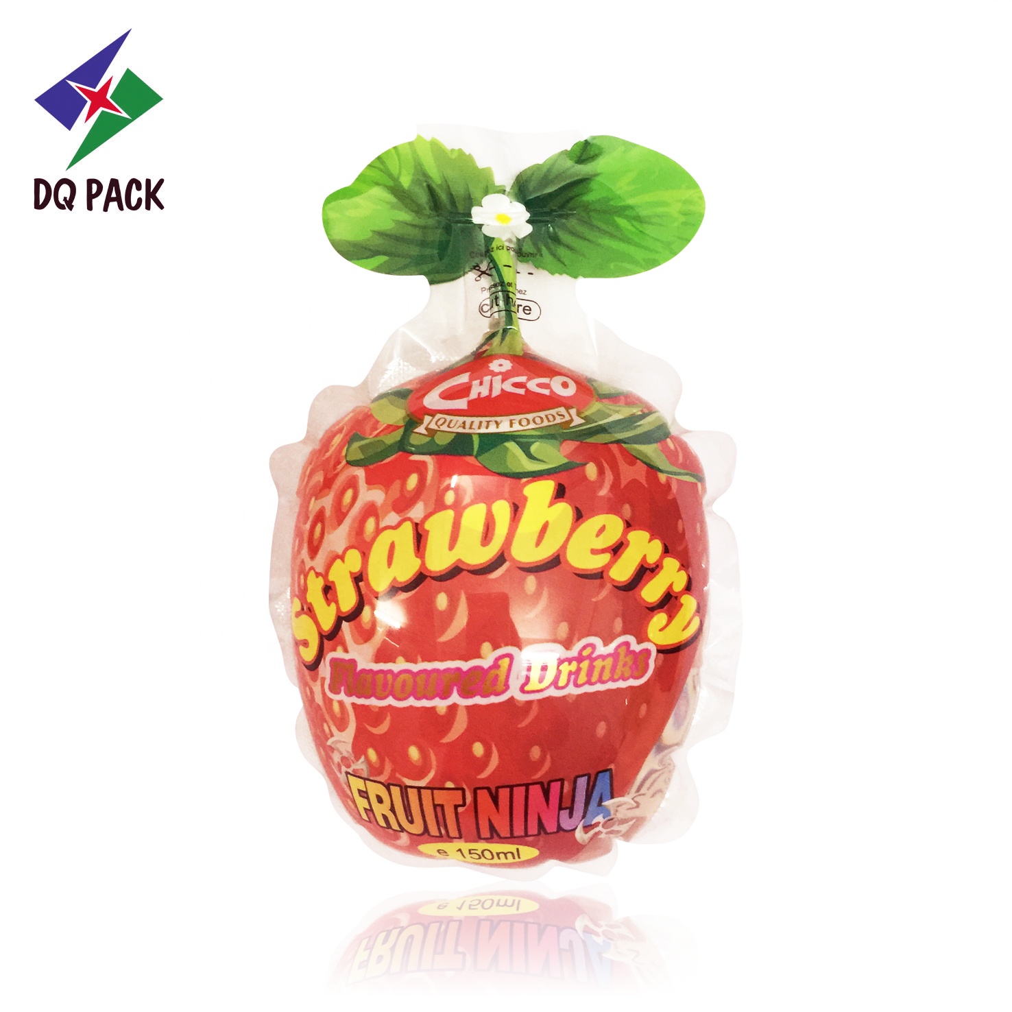 DQ PACK Fruit Shape Hot Filling Food Liquid Juice Packaging Pouch With Spout