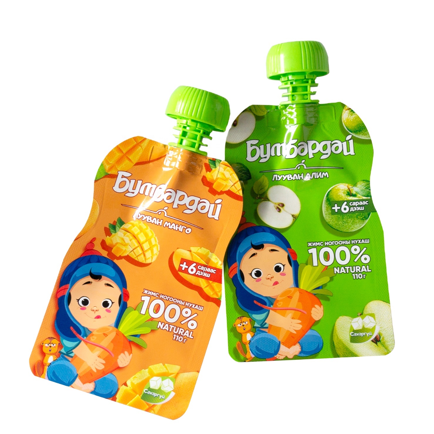 Custom printing Baby food grade plastic drink retort packaging bag spout pouch for juice packaging