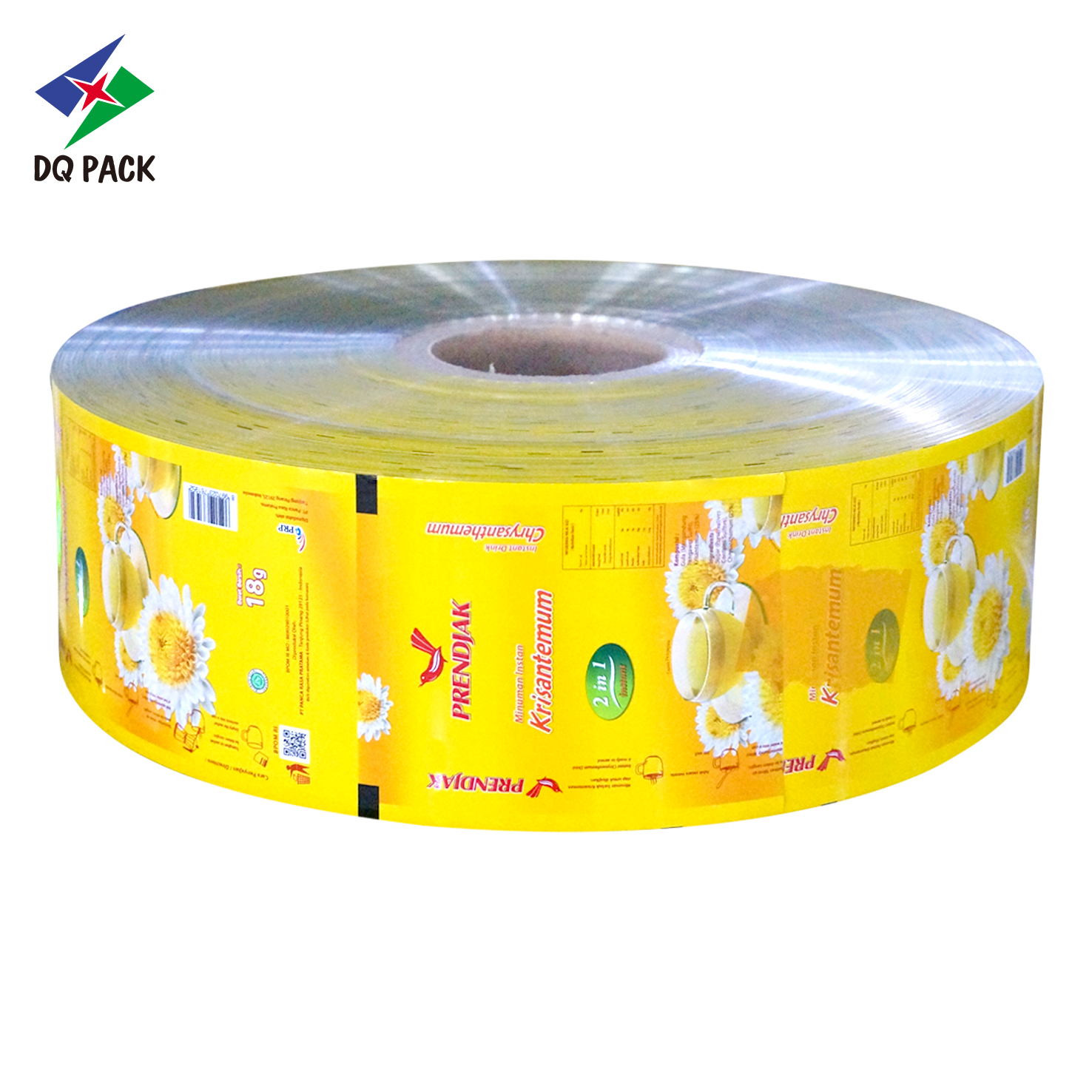 OEM Custom Print Plastic Roll Film Packaging Pouch for Food Tea Mylar Bag Snack Biscuits Automatic Packing