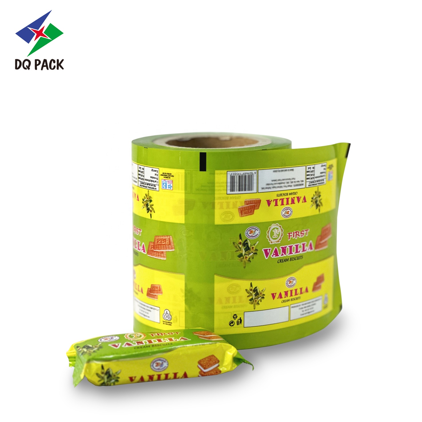 DQ PACK Food Grade Custom Printing Biscuit Plastic Film Roll For Food