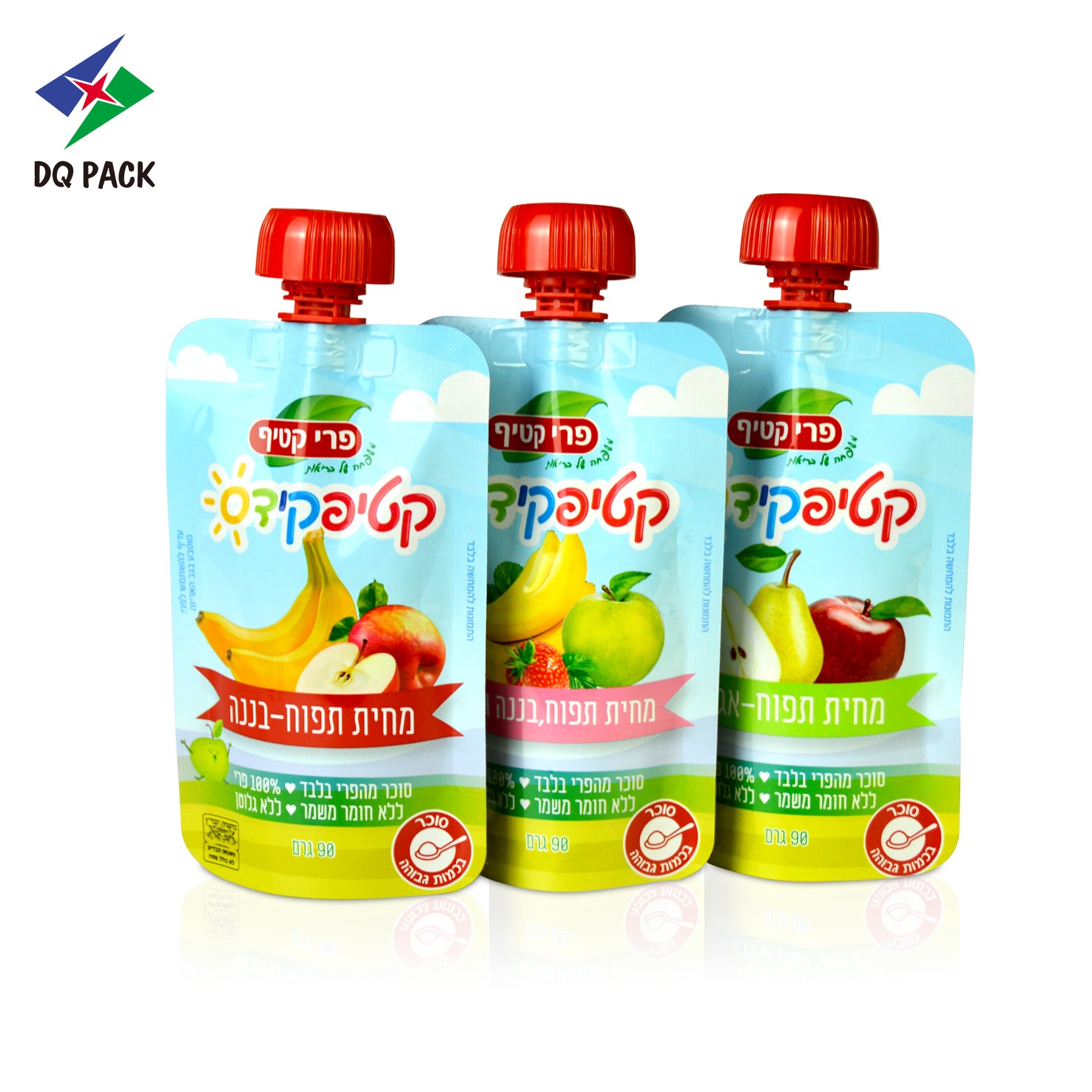 DQ PACK China Gualapack Doypack Juice Retort Pouch Stand Up Spout Pouch Baby Food Bag For Fruit