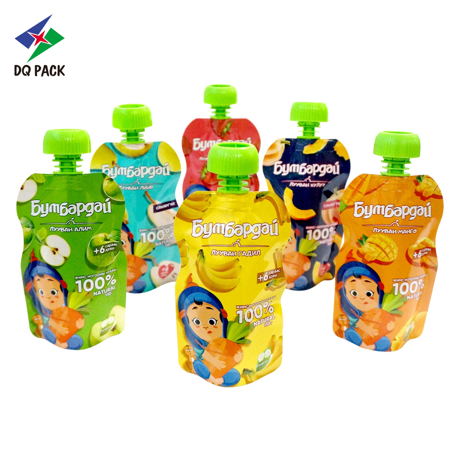 High quality flexible baby food packaging stand up retort  pouch with spout for fruit juice  packaging