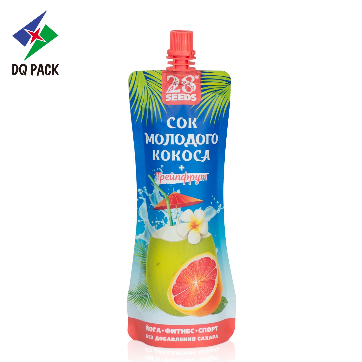 DQ PACK Reusable Fruit Juice Energy Pouch Drink Liquid Spout Pouch Bags Baby Food Packaging Squeeze Pouch