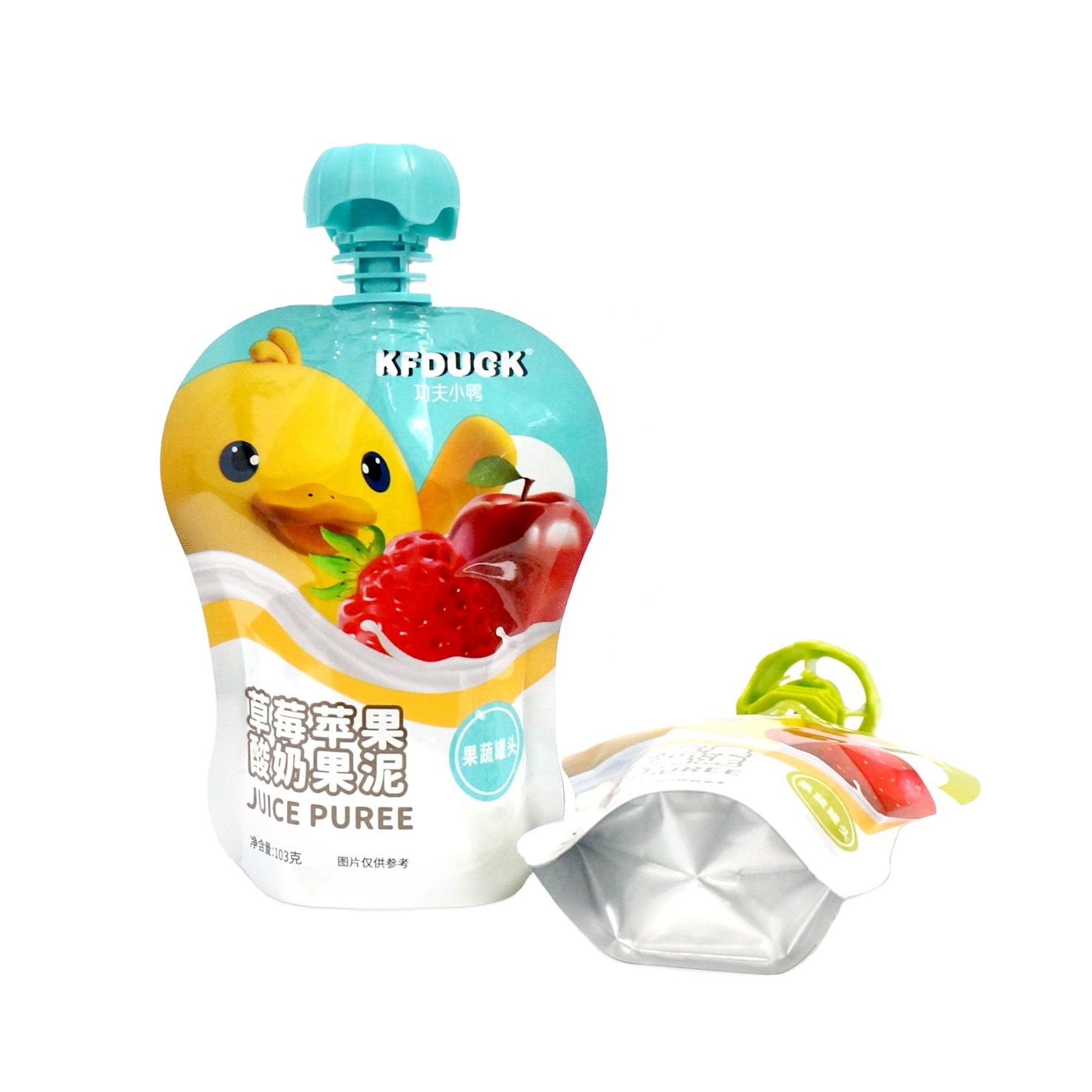 DQ PACK Custom eco friendly 90ml Reusable food spout pouch liquid oil packaging bag baby food pack pouch