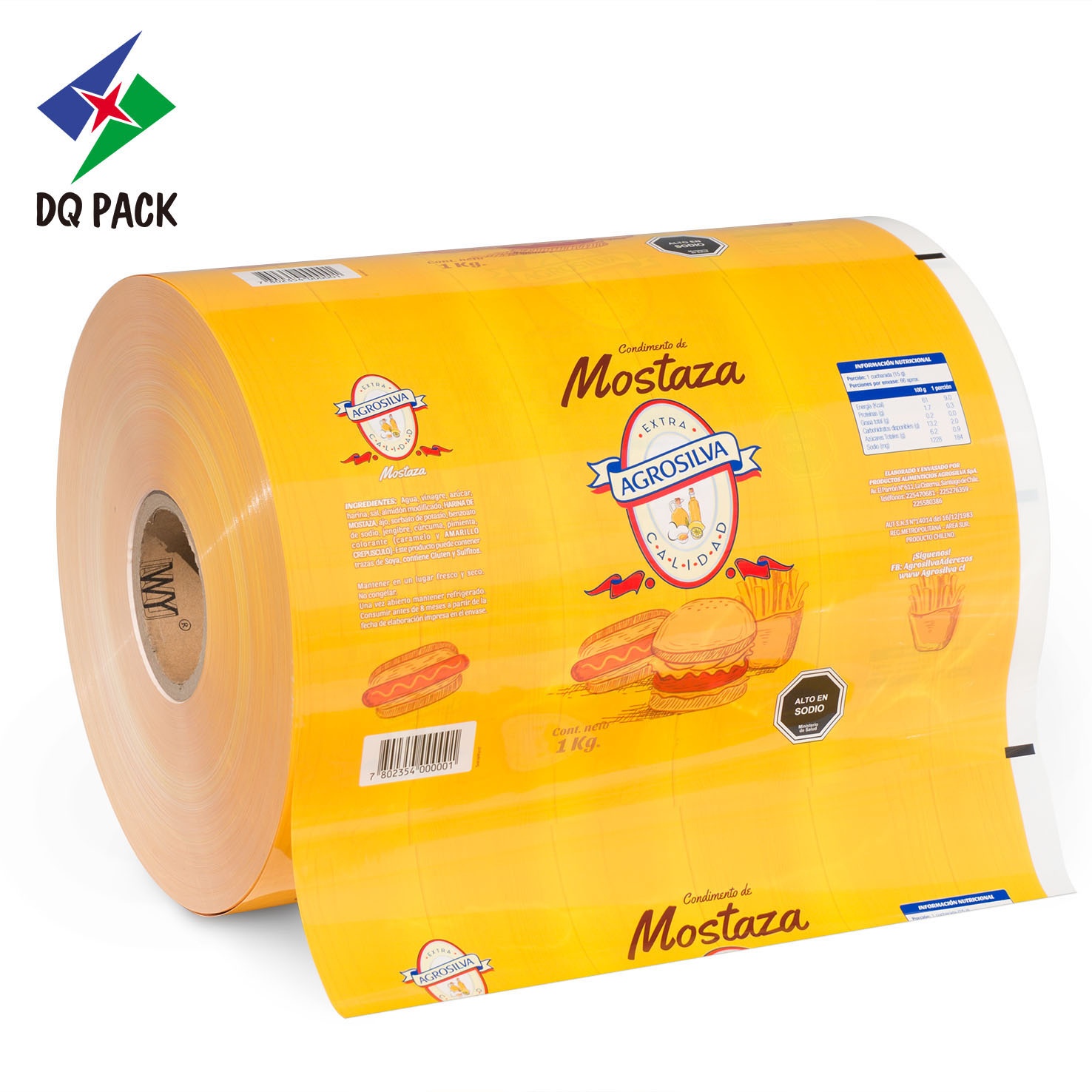 DQ PACK Wholesale Food Grade Laminated Plastic Packaging Wrap Roll Film Ice Cream With Own Logo printing
