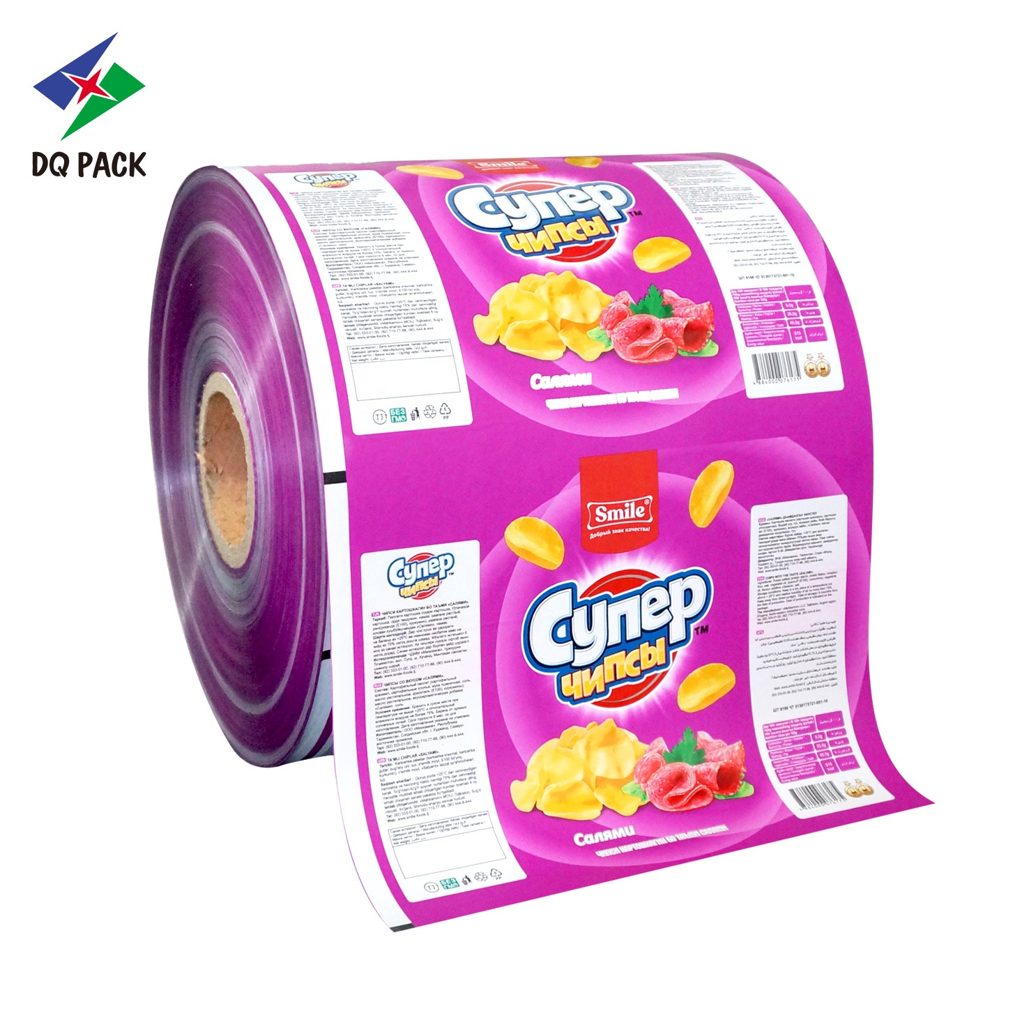 DQ PACK Custom Printing Snack Chips Metalized Packaging Roll Film