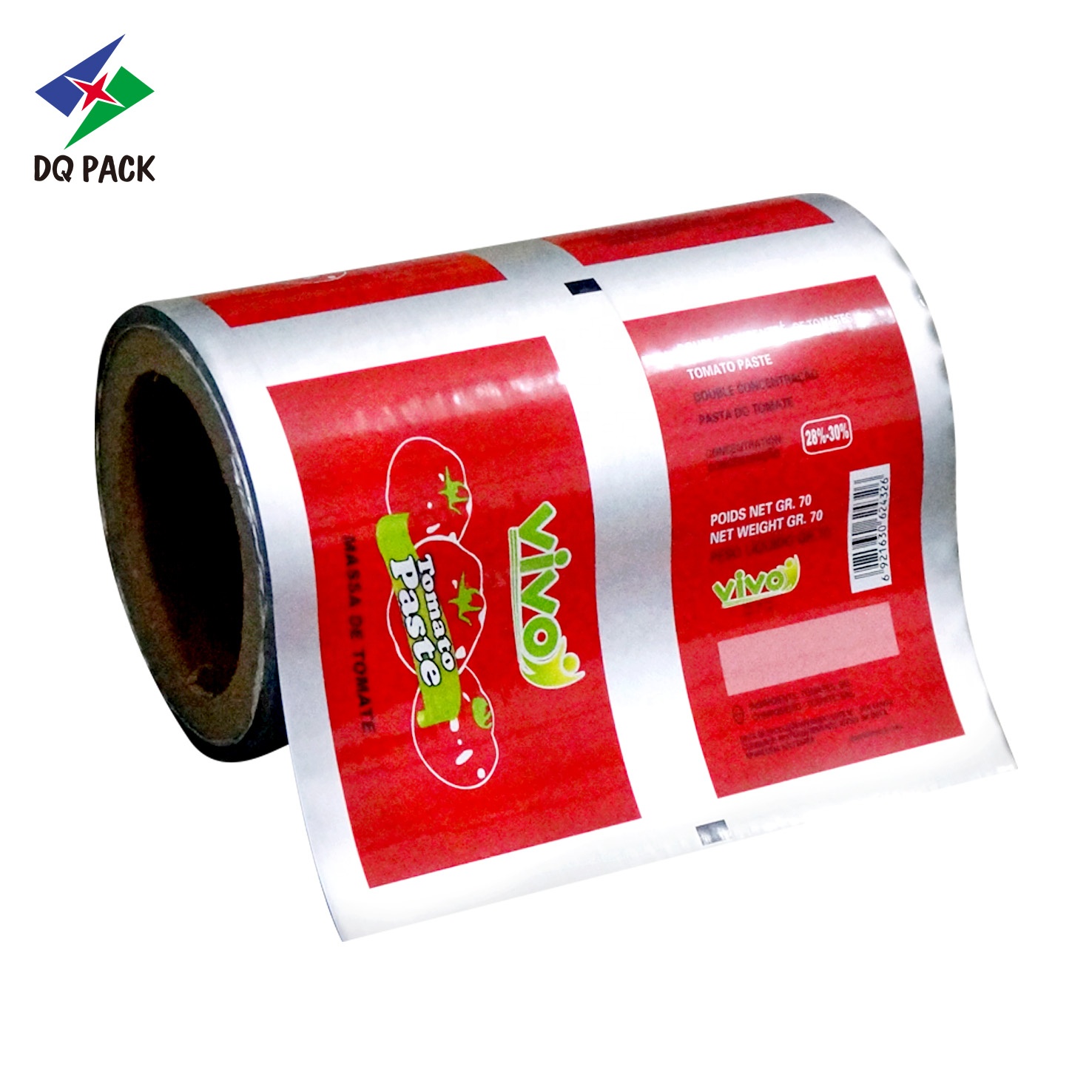 DQ PACK Hot Sale Plastic Tomato Sauce Food Packaging Ketchup Roll Film For Paste