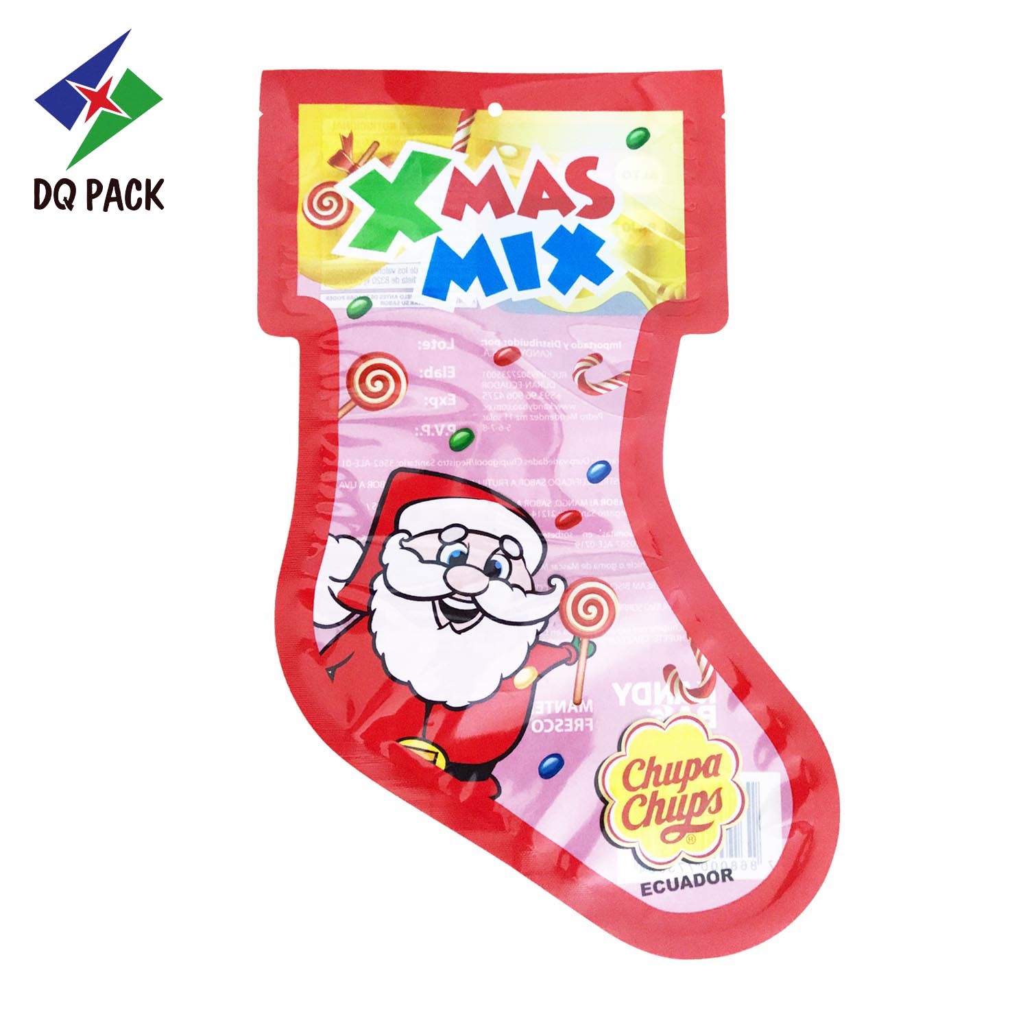 DQ PACK Customized Printed Special Shape Candy Packaging Bag Christmas Gift Bags For Party Festivals