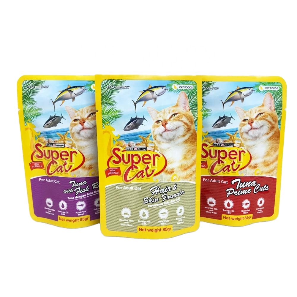 Stand Up Pouch Packaging Seal  Bags For Pet Food with tear notches or zipper