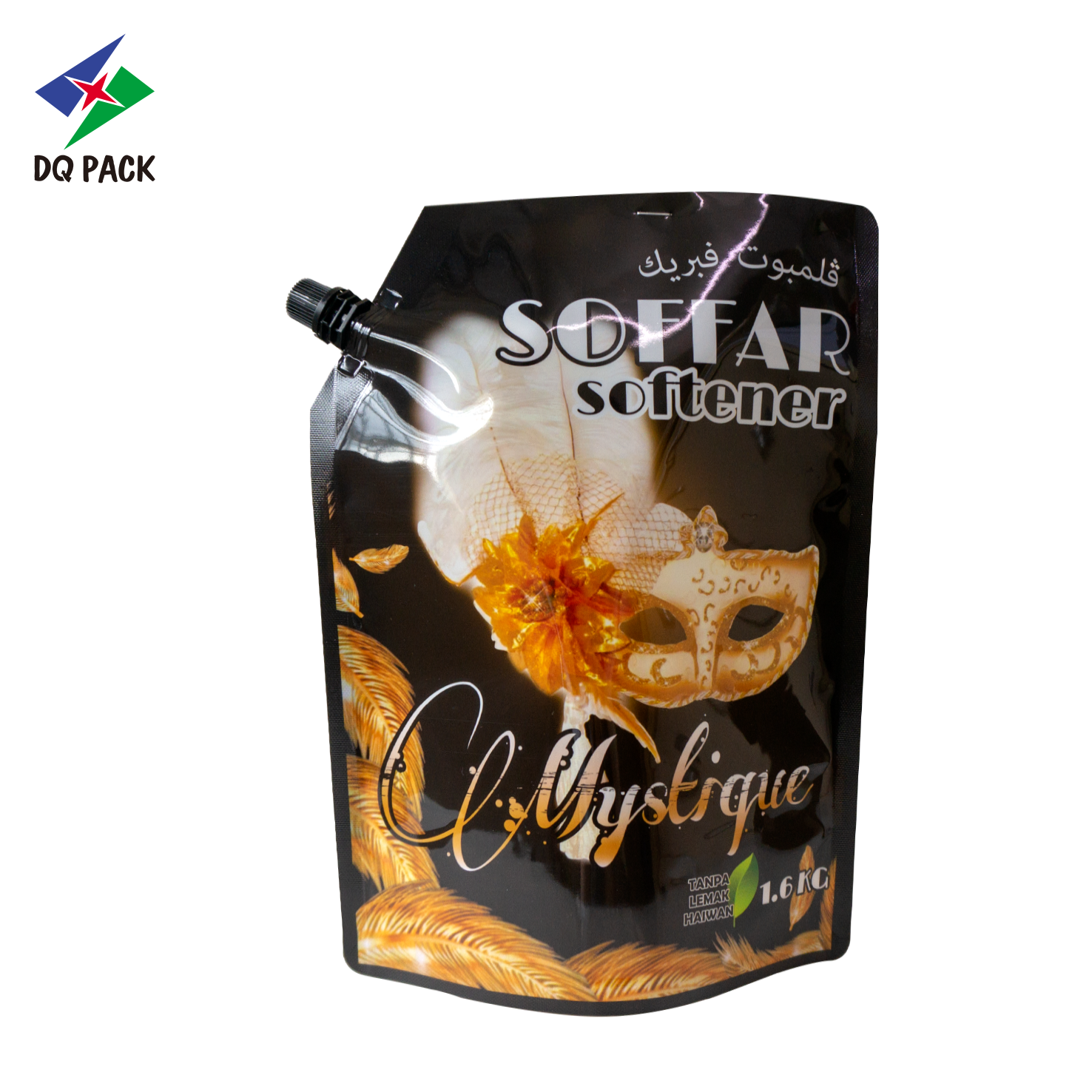 DQ PACK China Supplier Custom Plastic Stand Up spout Pouch with nozzle for liquid detergent bag
