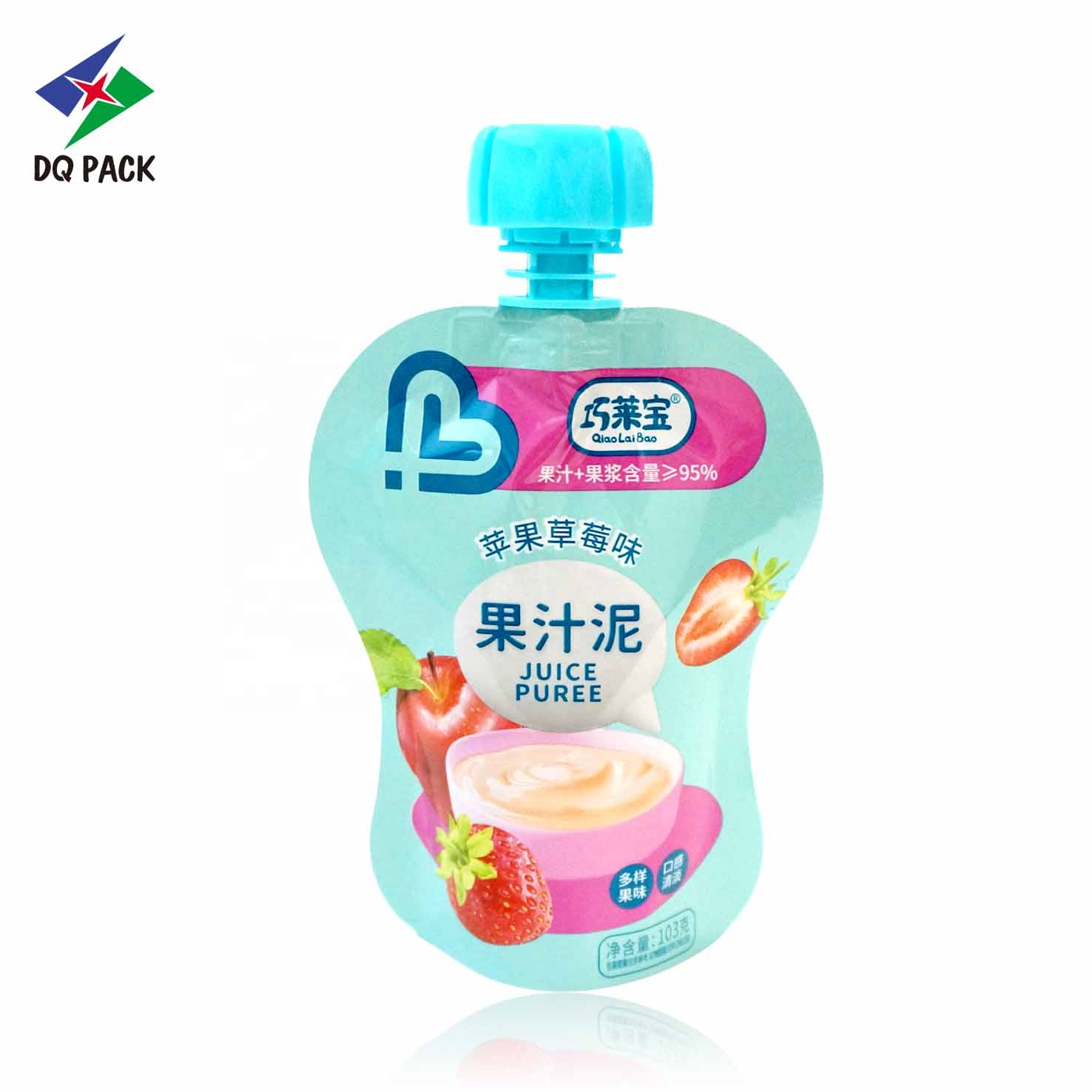 DQ PACK Reusable Stand Up Plastic Custom Liquid Fruit Juice Pouch Drink Packaging Spout Pouch Bag  Doypack With Spout