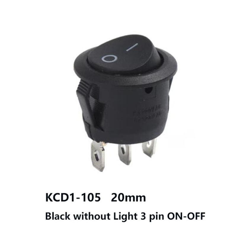 KCD1 20mm Round Rocker Switch 2 pin 3 pin Momentary Rocker Switch