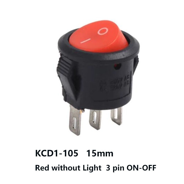 KCD1 15mm Round Rocker Switch 2 pin 3 pin Momentary Rocker Switch