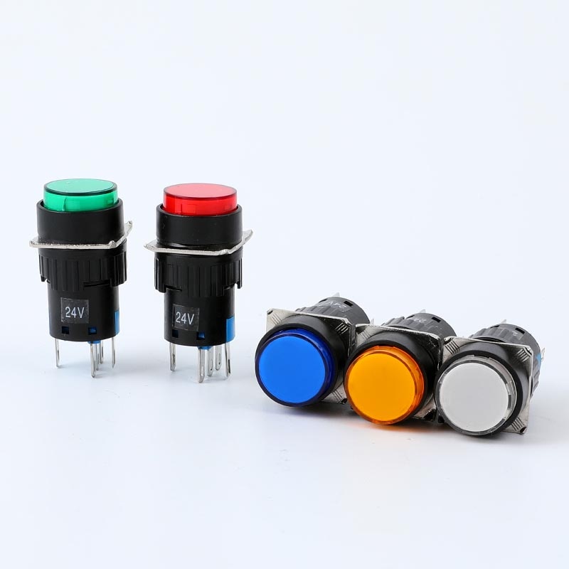 LA16 push button switch Round type 5 pin with light