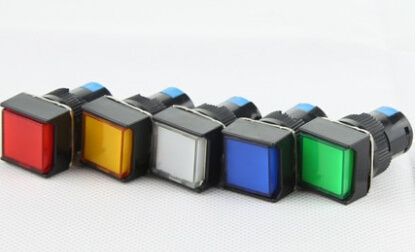 16mm Rectangle button momentary push button switch with LED lamp LA16