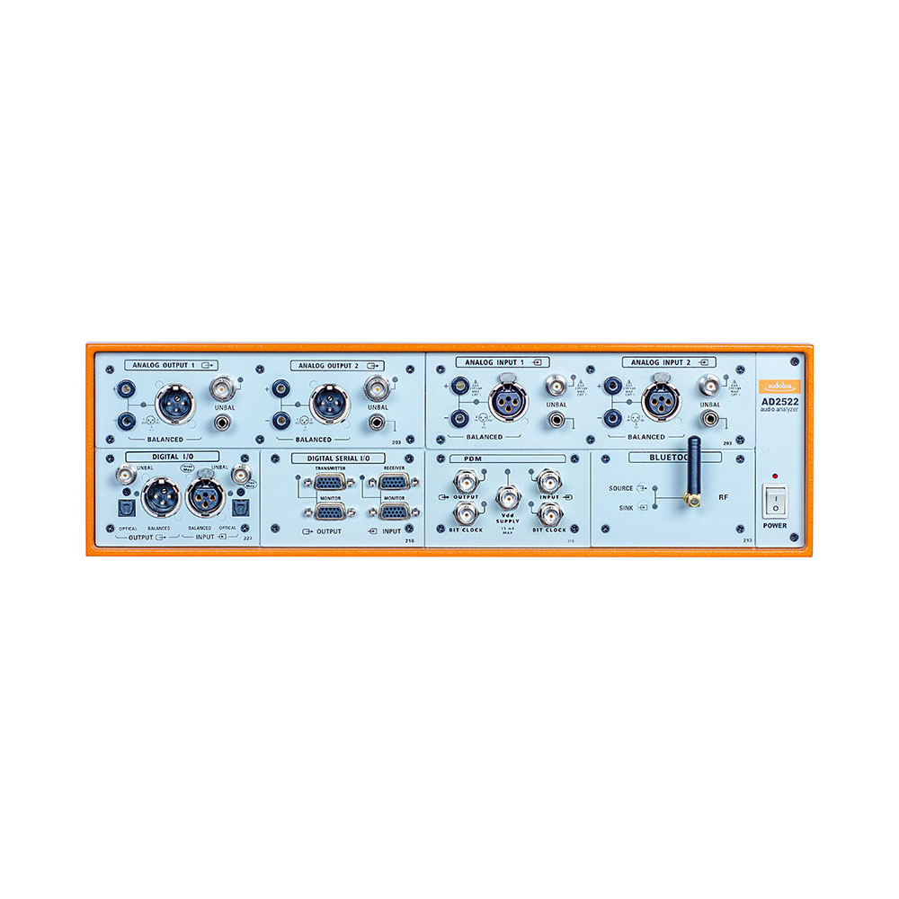 AD2522  Audio Analyzer used as a professional R&D tester or a production line tester