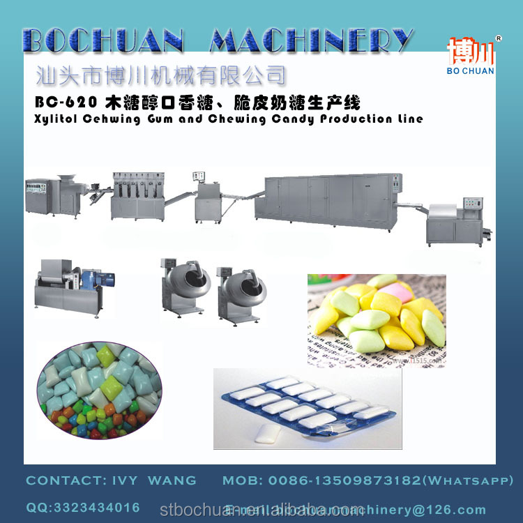 POPULAR XYLITOL CHEWING GUM MANUFACTURING MACHINE AND PACKING MACHINE AUTOMATICAL CANDY PRODUCTION LINE