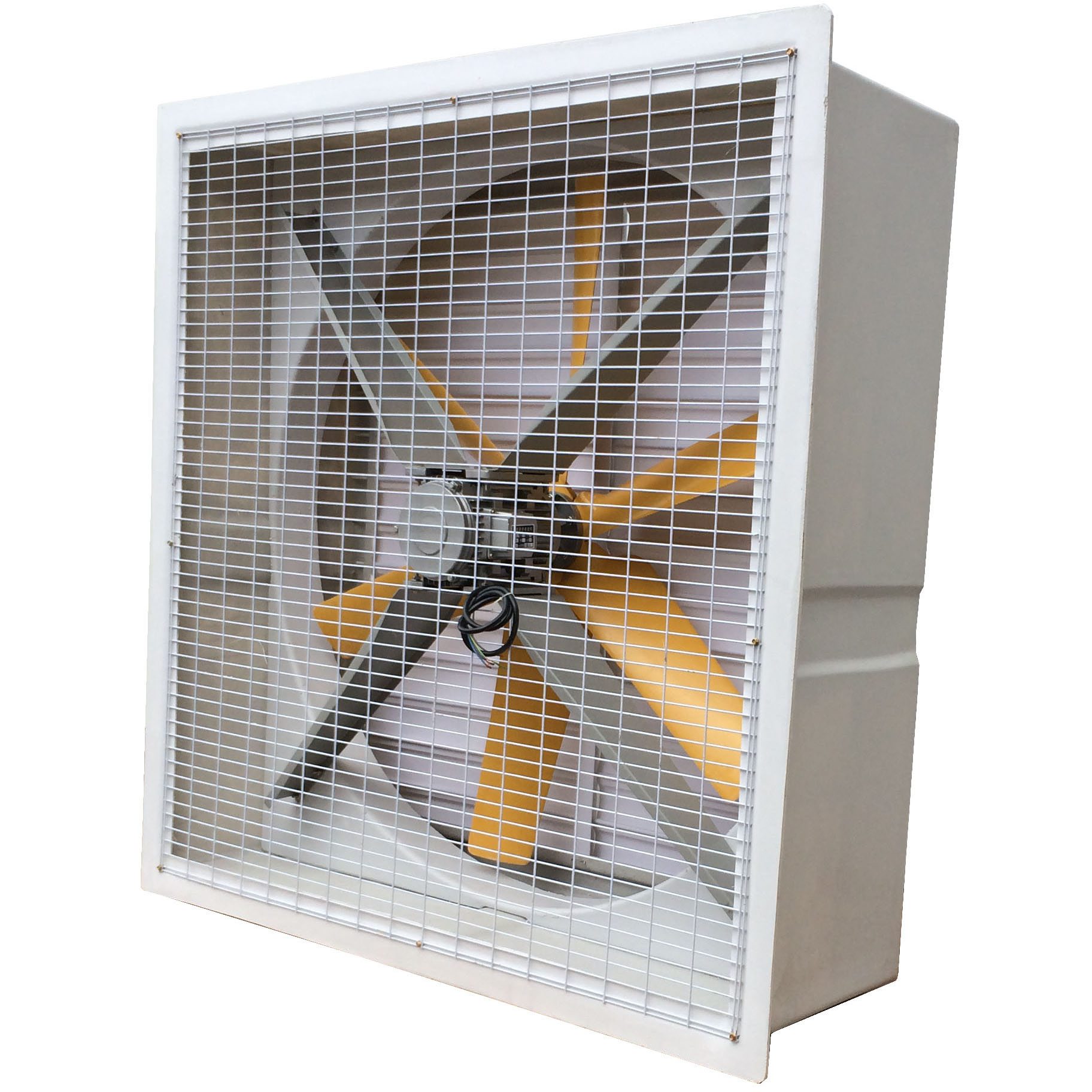 low cost window wall mounted industrial square fiberglass louvered FRP exhaust fan