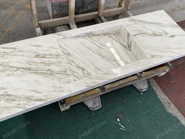 Integrated Oriental Calacatta Marble Vanity Tops