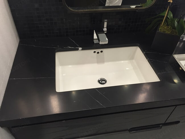 Honed Finish Black Nero Marquina Marble Vanity Tops