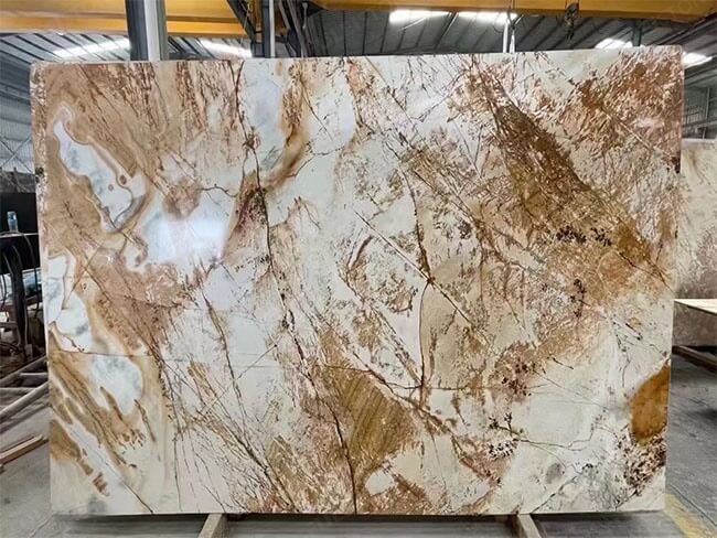 Natural bookmatched Roma Impression Quartzite slab for luxury decoration (1)