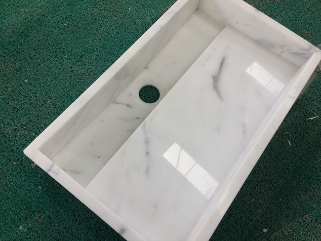 Prefab White Bianco Statuario Marble Stone Basins