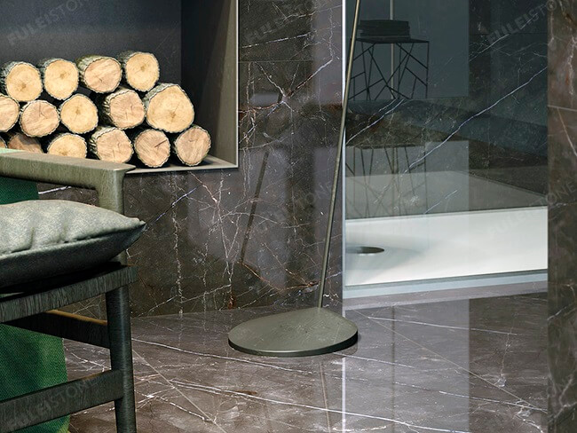 Natural Polished China Laurent Brown Marble Flooring Tiles