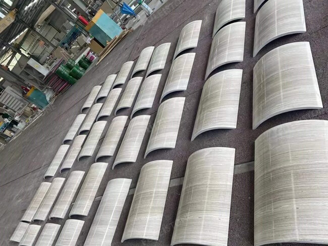 White Wood Curved Tiles