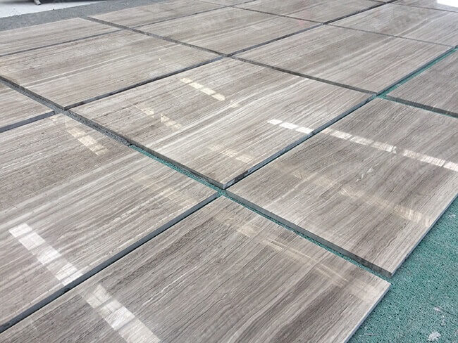 Natural Polished Grey Wood Marble Flooring Tiles