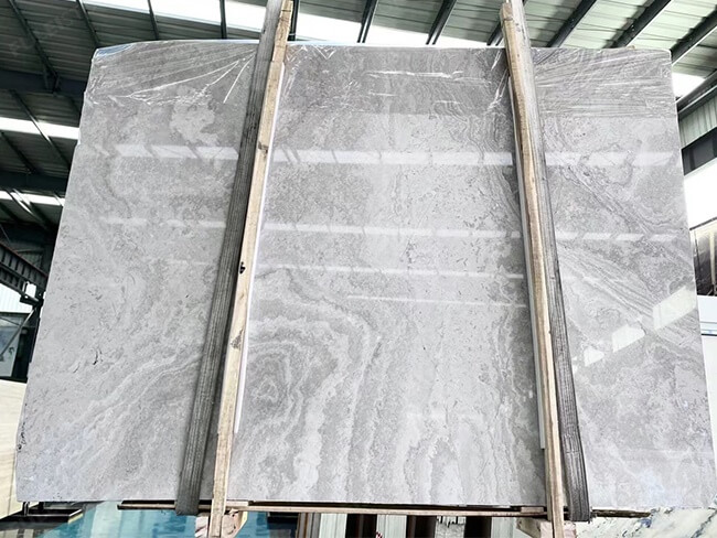 Cross cut white wood marble slab (1)