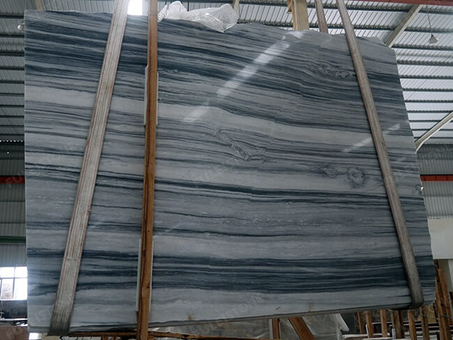 Natural Polished Ink Wood Marble Slabs