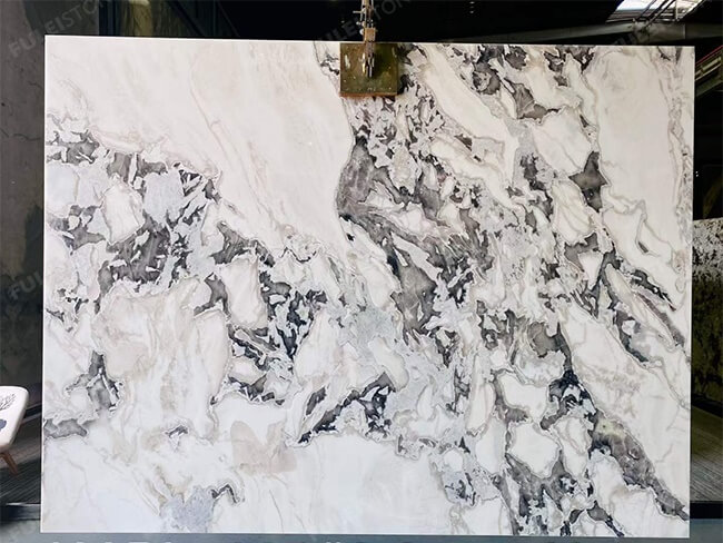 Backlit Dover White Marble Slabs