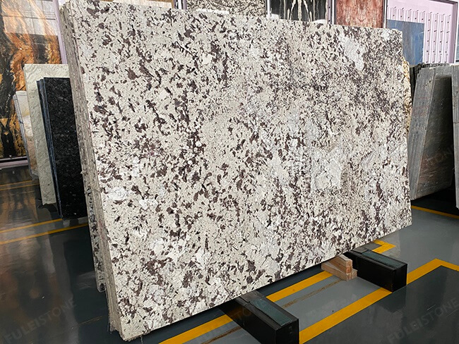 High Quality Polished Everest White Granite Slabs