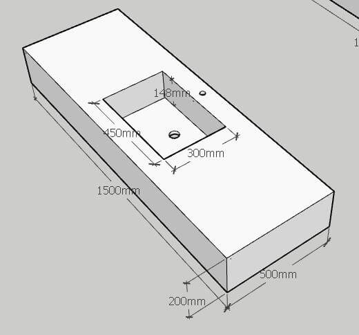 All-in-one Calacatta Marble Countertops Drawing