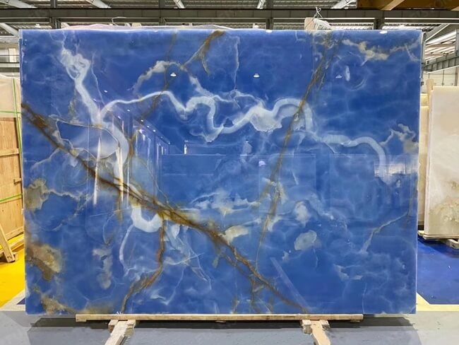 Luxury Blue Onyx Stone Slabs – Dark Style