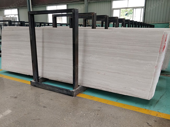 polished white wood marble slabs (2)