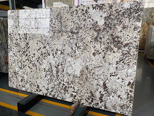 polished everest white granite big slabs (2)