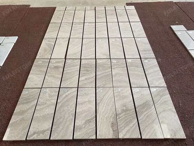 Cross Cut White Wood Marble Tiles