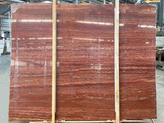 Red Travertine Stone Slabs