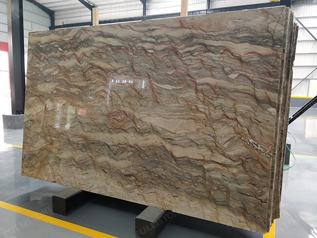 Good Quality Polished Yellow Fusion Quartzite Slabs