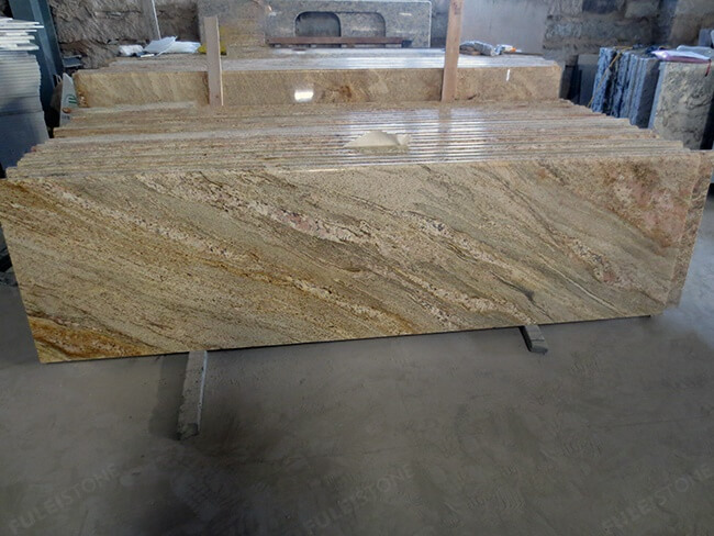 Beautiful Natural Polished Cafe Creme Granite Kitchen Countertops